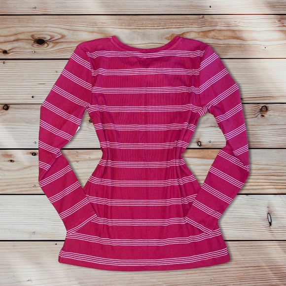 NWT Red Striped Long Sleeve Shirt Size XS - Picture 3 of 4